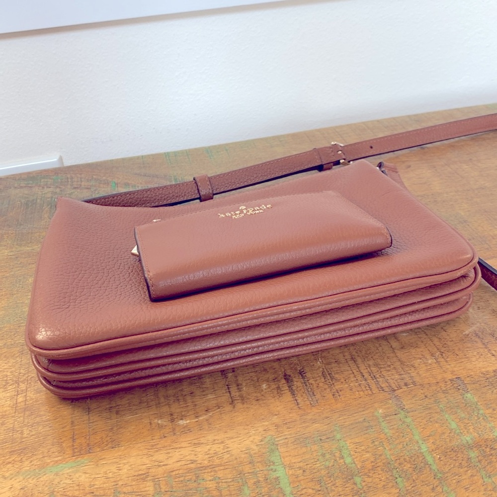 Kate Spade Pebble Leather Triple Compartment Crossbody with Matching Wallet - Picture 9 of 9